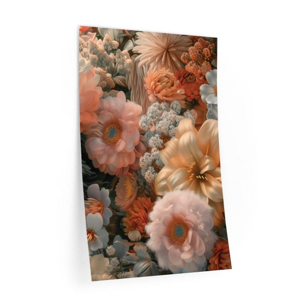 Lustrous Peach Baroque Floral 02  - Wall Decals