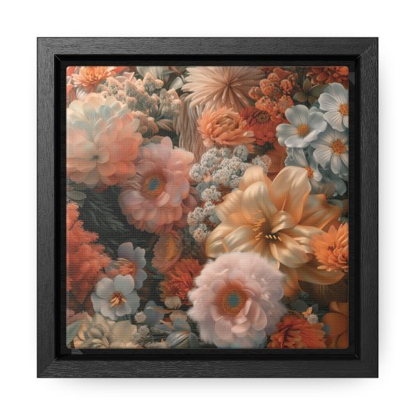 Lustrous Peach Baroque Floral 02 - Gallery Canvas Wraps, Square Frame - Image 6