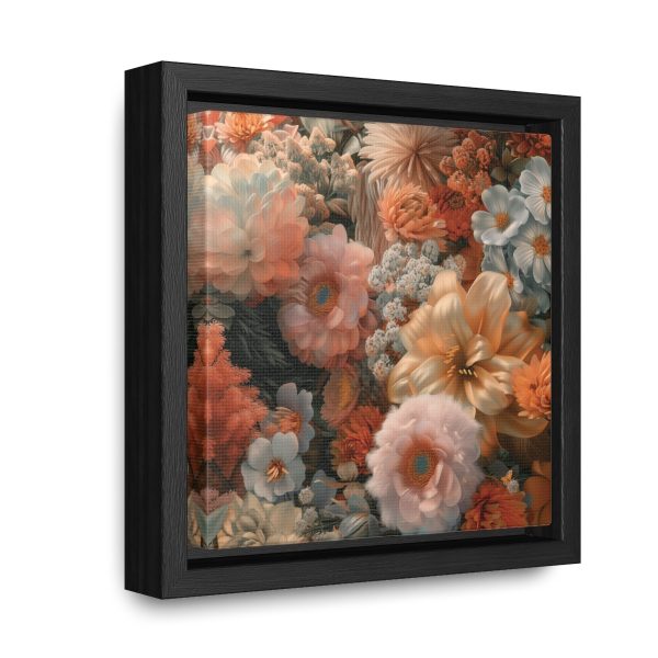 Lustrous Peach Baroque Floral 02 - Gallery Canvas Wraps, Square Frame - Image 7