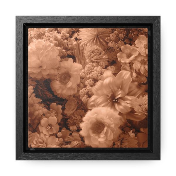 Lustrous Peach Fuzz Tone Baroque Floral 02 - Gallery Canvas Wraps, Square Frame - Image 6