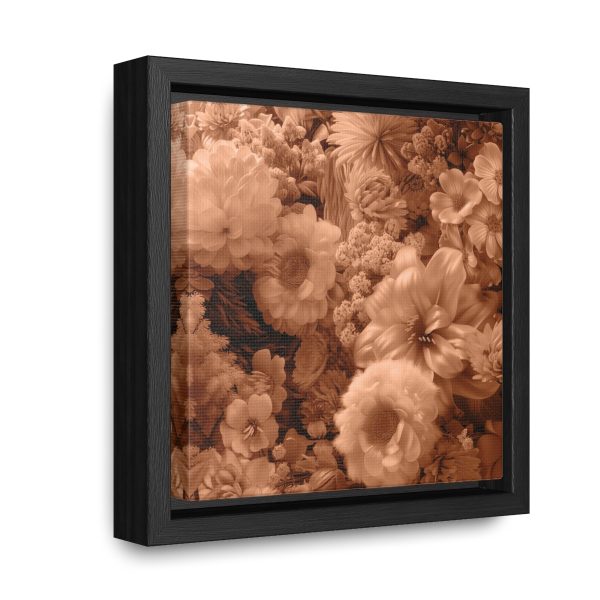 Lustrous Peach Fuzz Tone Baroque Floral 02 - Gallery Canvas Wraps, Square Frame - Image 7