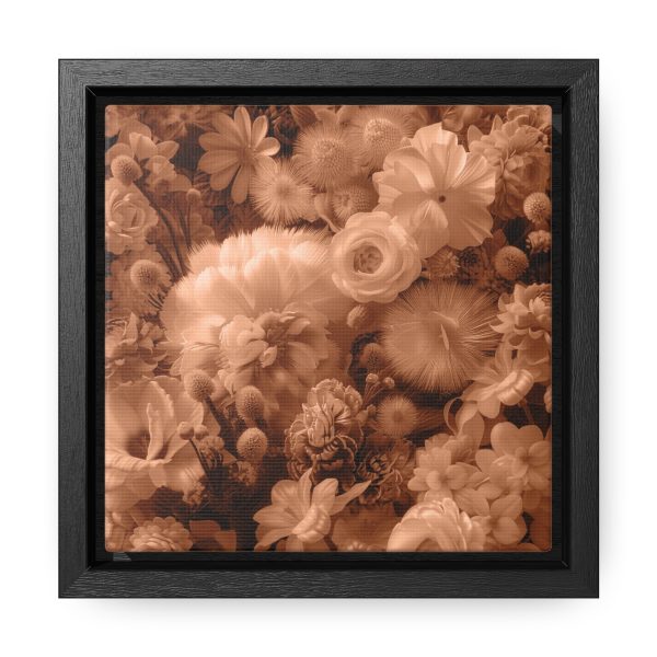 Lustrous Peach Fuzz Tone Baroque Floral 01 - Gallery Canvas Wraps, Square Frame - Image 6