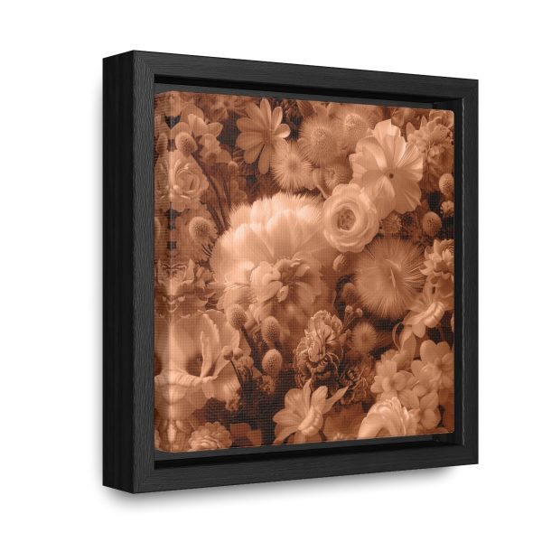 Lustrous Peach Fuzz Tone Baroque Floral 01 - Gallery Canvas Wraps, Square Frame - Image 7