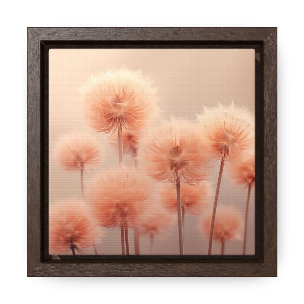 Misty Peach Dandelions - Gallery Canvas Wraps, Square Frame - Image 11