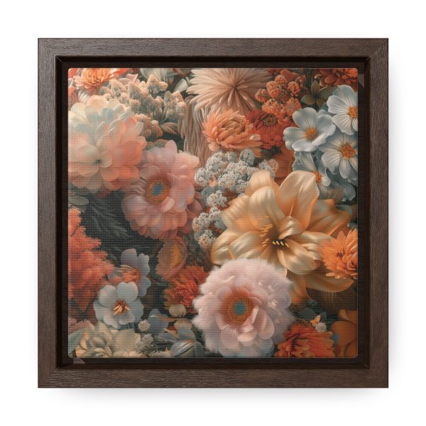 Lustrous Peach Baroque Floral 02 - Gallery Canvas Wraps, Square Frame - Image 11