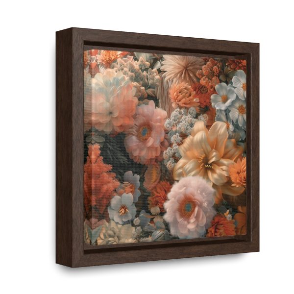 Lustrous Peach Baroque Floral 02 - Gallery Canvas Wraps, Square Frame - Image 12