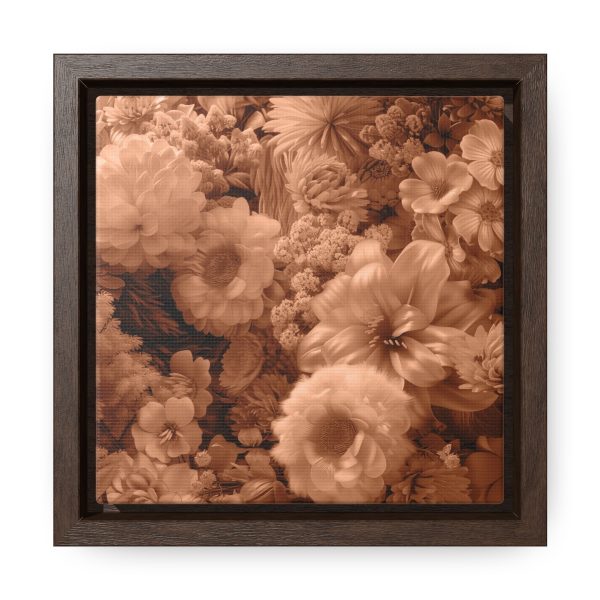 Lustrous Peach Fuzz Tone Baroque Floral 02 - Gallery Canvas Wraps, Square Frame - Image 11