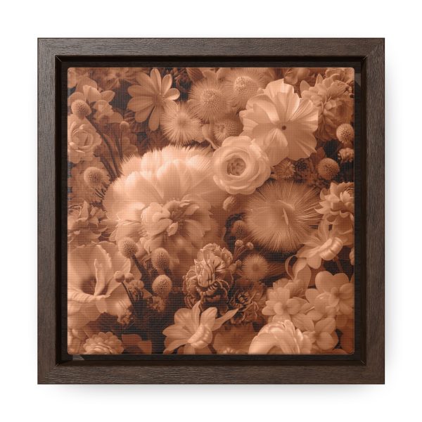 Lustrous Peach Fuzz Tone Baroque Floral 01 - Gallery Canvas Wraps, Square Frame - Image 11