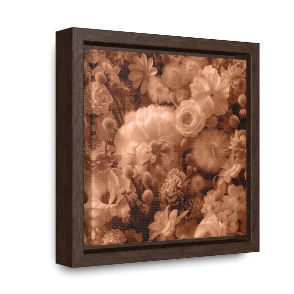 Lustrous Peach Fuzz Tone Baroque Floral 01 - Gallery Canvas Wraps, Square Frame - Image 12