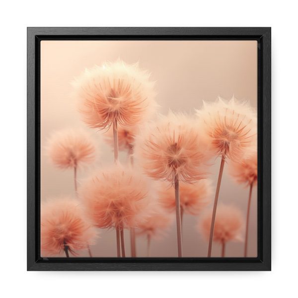 Misty Peach Dandelions - Gallery Canvas Wraps, Square Frame - Image 16