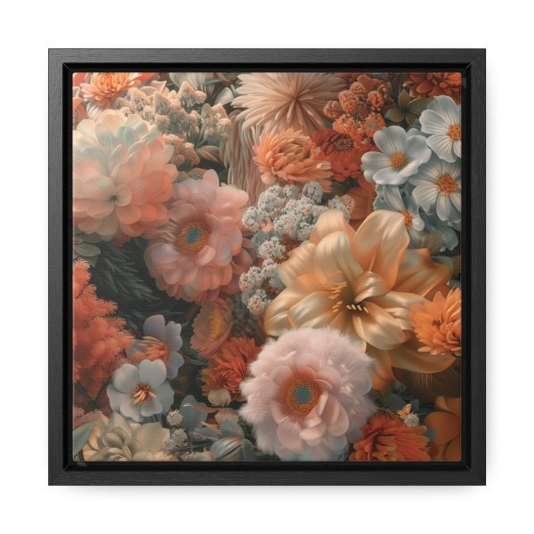 Lustrous Peach Baroque Floral 02 - Gallery Canvas Wraps, Square Frame - Image 16