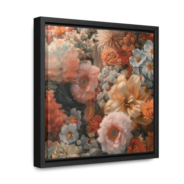 Lustrous Peach Baroque Floral 02 - Gallery Canvas Wraps, Square Frame - Image 17