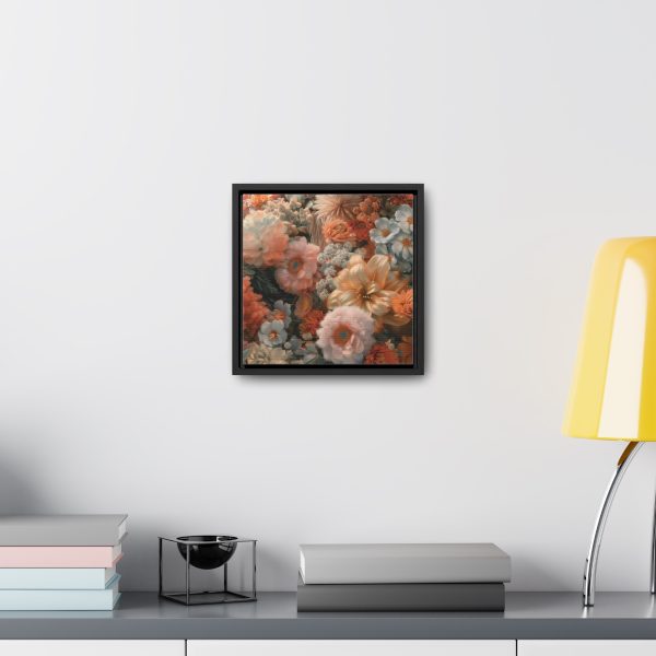 Lustrous Peach Baroque Floral 02 - Gallery Canvas Wraps, Square Frame - Image 19