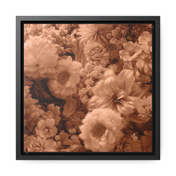 Lustrous Peach Fuzz Tone Baroque Floral 02 - Gallery Canvas Wraps, Square Frame - Image 16