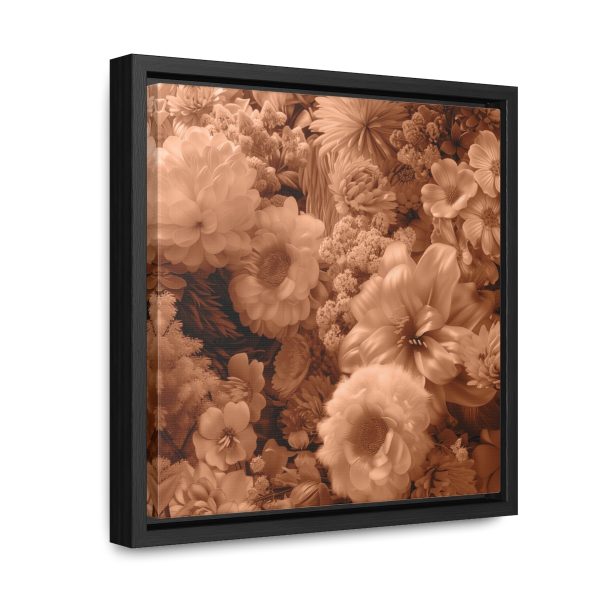 Lustrous Peach Fuzz Tone Baroque Floral 02 - Gallery Canvas Wraps, Square Frame - Image 17