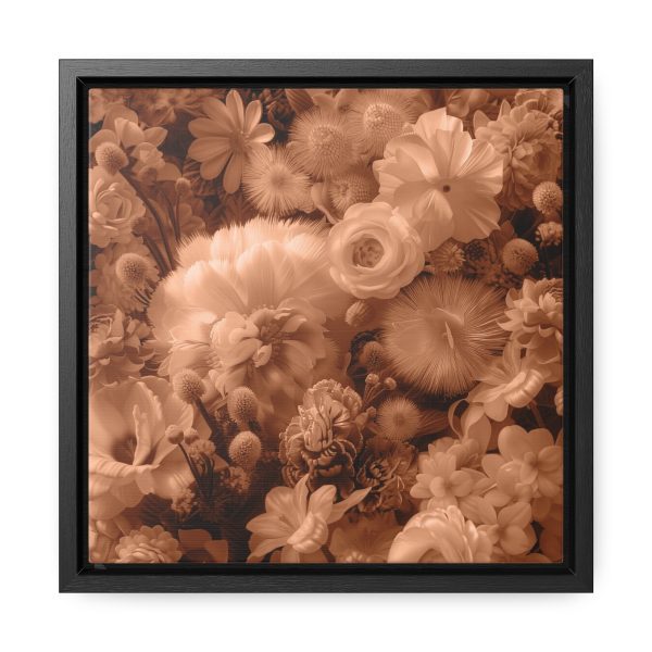 Lustrous Peach Fuzz Tone Baroque Floral 01 - Gallery Canvas Wraps, Square Frame - Image 16