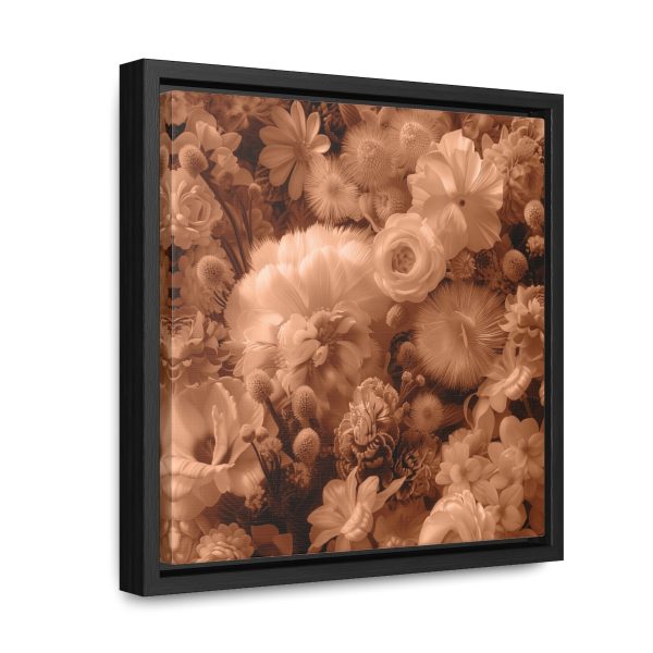 Lustrous Peach Fuzz Tone Baroque Floral 01 - Gallery Canvas Wraps, Square Frame - Image 17