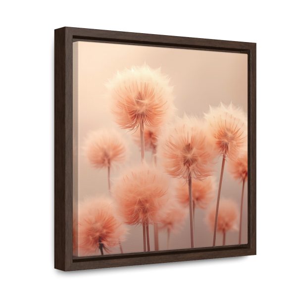 Misty Peach Dandelions - Gallery Canvas Wraps, Square Frame - Image 22