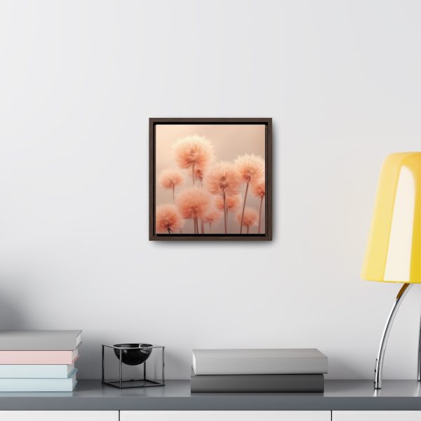 Misty Peach Dandelions - Gallery Canvas Wraps, Square Frame - Image 24