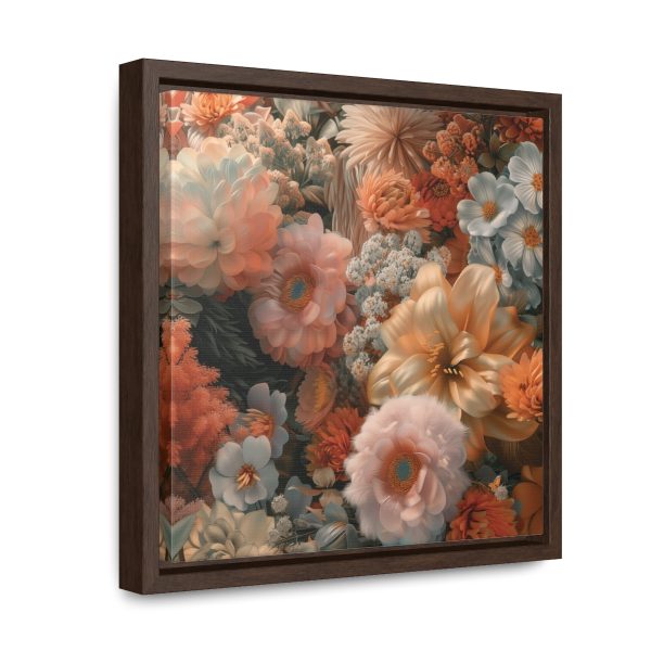 Lustrous Peach Baroque Floral 02 - Gallery Canvas Wraps, Square Frame - Image 22