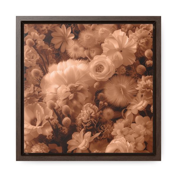 Lustrous Peach Fuzz Tone Baroque Floral 01 - Gallery Canvas Wraps, Square Frame - Image 21