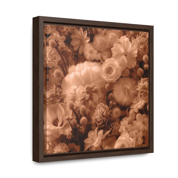 Lustrous Peach Fuzz Tone Baroque Floral 01 - Gallery Canvas Wraps, Square Frame - Image 22