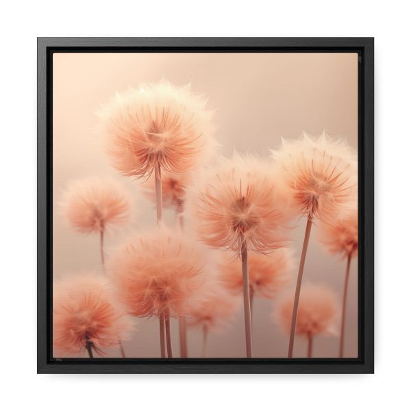 Misty Peach Dandelions - Gallery Canvas Wraps, Square Frame - Image 26