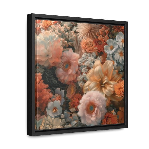 Lustrous Peach Baroque Floral 02 - Gallery Canvas Wraps, Square Frame - Image 27