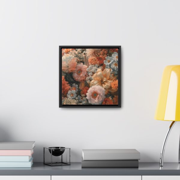 Lustrous Peach Baroque Floral 02 - Gallery Canvas Wraps, Square Frame - Image 29