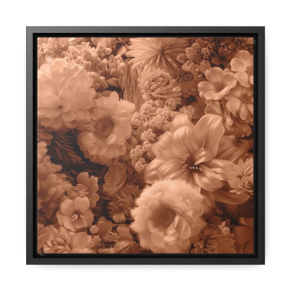 Lustrous Peach Fuzz Tone Baroque Floral 02 - Gallery Canvas Wraps, Square Frame - Image 26