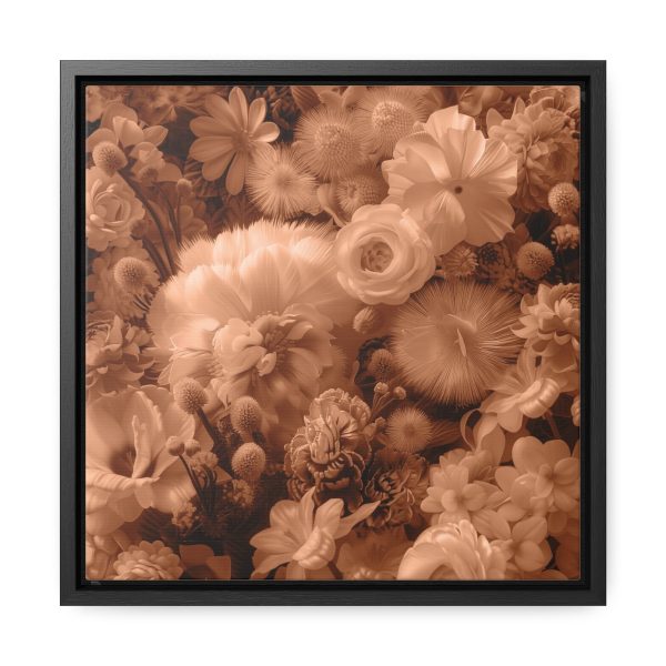 Lustrous Peach Fuzz Tone Baroque Floral 01 - Gallery Canvas Wraps, Square Frame - Image 26