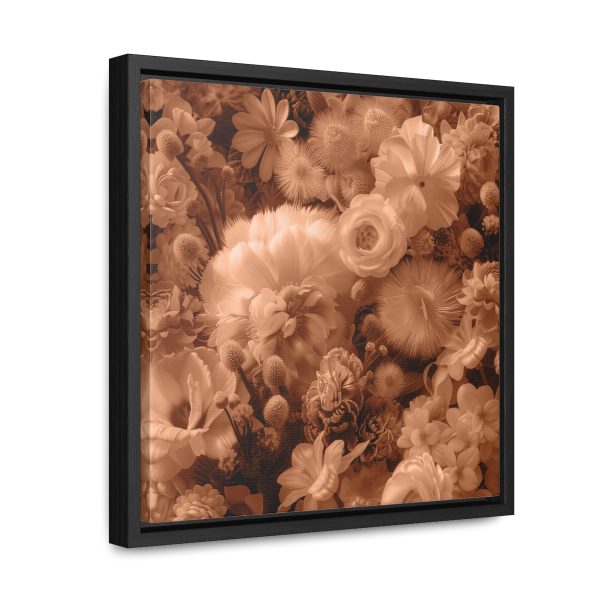 Lustrous Peach Fuzz Tone Baroque Floral 01 - Gallery Canvas Wraps, Square Frame - Image 27