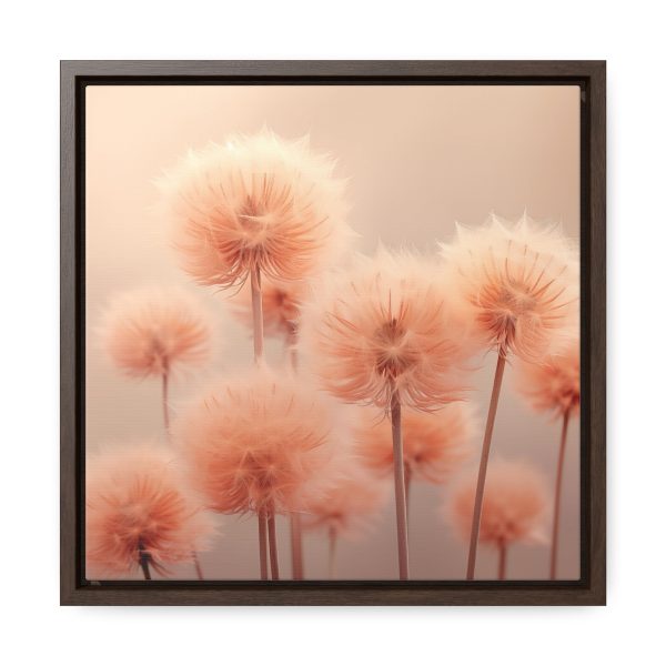 Misty Peach Dandelions - Gallery Canvas Wraps, Square Frame - Image 31