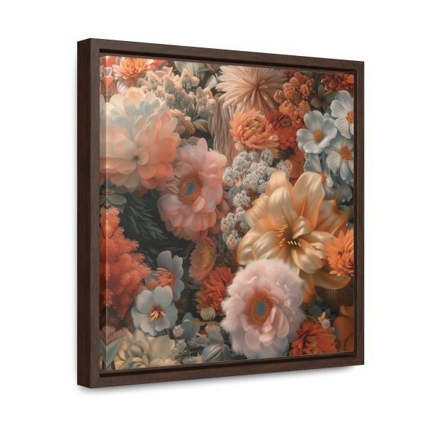 Lustrous Peach Baroque Floral 02 - Gallery Canvas Wraps, Square Frame - Image 32