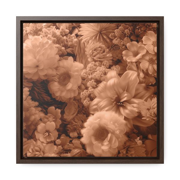 Lustrous Peach Fuzz Tone Baroque Floral 02 - Gallery Canvas Wraps, Square Frame - Image 31