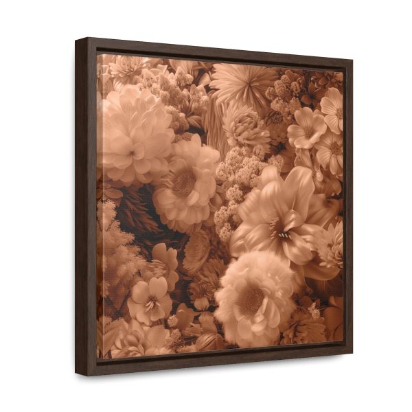 Lustrous Peach Fuzz Tone Baroque Floral 02 - Gallery Canvas Wraps, Square Frame - Image 32