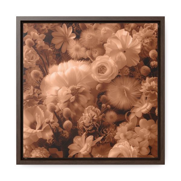 Lustrous Peach Fuzz Tone Baroque Floral 01 - Gallery Canvas Wraps, Square Frame - Image 31