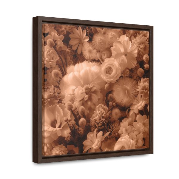 Lustrous Peach Fuzz Tone Baroque Floral 01 - Gallery Canvas Wraps, Square Frame - Image 32