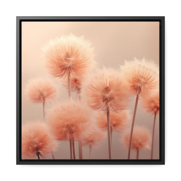 Misty Peach Dandelions - Gallery Canvas Wraps, Square Frame - Image 36