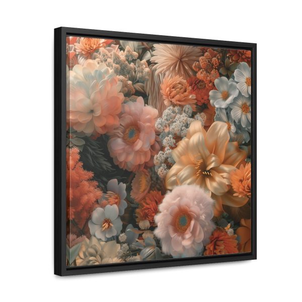 Lustrous Peach Baroque Floral 02 - Gallery Canvas Wraps, Square Frame - Image 37