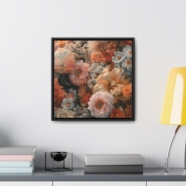 Lustrous Peach Baroque Floral 02 - Gallery Canvas Wraps, Square Frame - Image 39