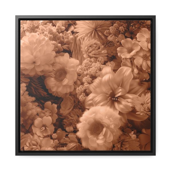 Lustrous Peach Fuzz Tone Baroque Floral 02 - Gallery Canvas Wraps, Square Frame - Image 36