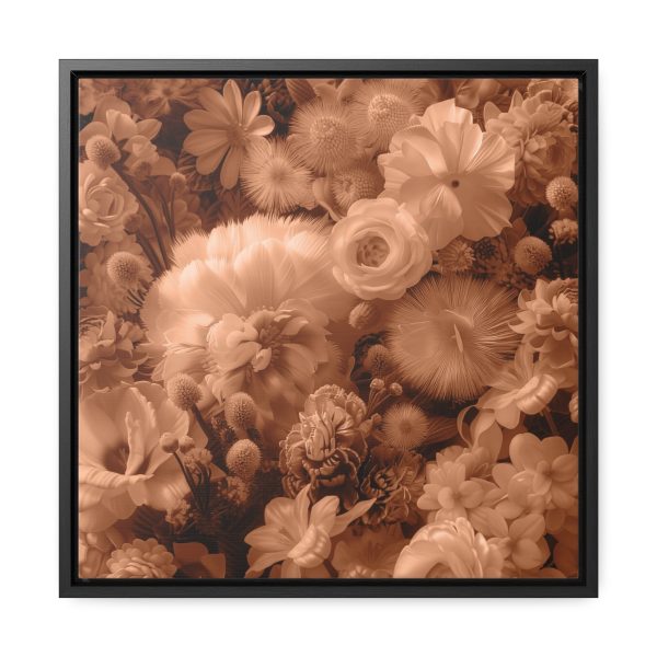 Lustrous Peach Fuzz Tone Baroque Floral 01 - Gallery Canvas Wraps, Square Frame - Image 36