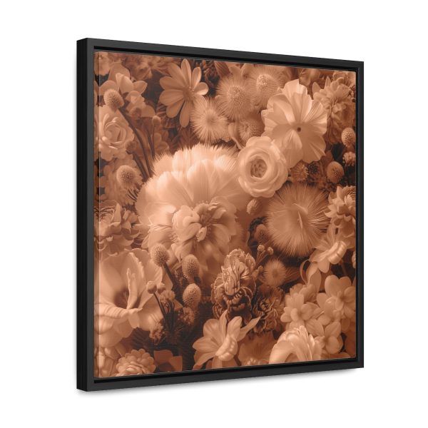 Lustrous Peach Fuzz Tone Baroque Floral 01 - Gallery Canvas Wraps, Square Frame - Image 37