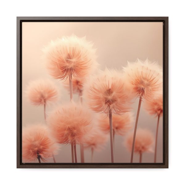 Misty Peach Dandelions - Gallery Canvas Wraps, Square Frame - Image 41