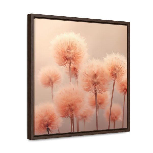 Misty Peach Dandelions - Gallery Canvas Wraps, Square Frame - Image 42