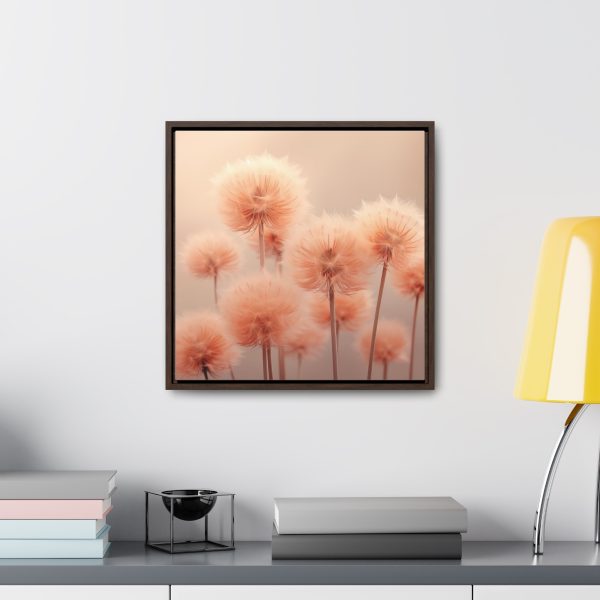 Misty Peach Dandelions - Gallery Canvas Wraps, Square Frame - Image 44