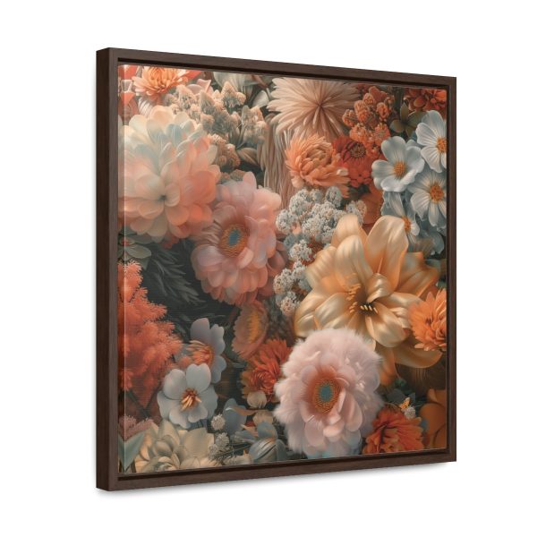 Lustrous Peach Baroque Floral 02 - Gallery Canvas Wraps, Square Frame - Image 42