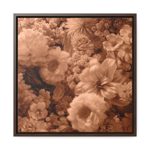 Lustrous Peach Fuzz Tone Baroque Floral 02 - Gallery Canvas Wraps, Square Frame - Image 41