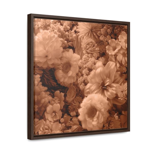 Lustrous Peach Fuzz Tone Baroque Floral 02 - Gallery Canvas Wraps, Square Frame - Image 42